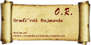 Ormándi Rajmunda névjegykártya